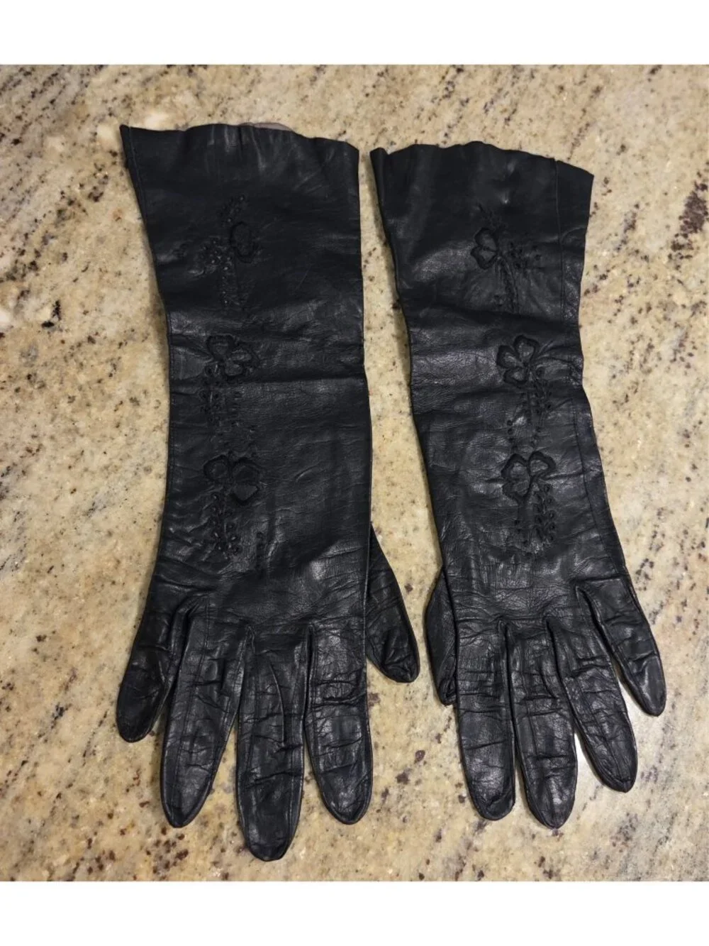 Vintage Womens Size S Black Leather Formal 12